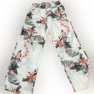 Womens Tommy Bahama Linen Wide Leg Pull on Pant Everglade Oasis. Sz XXS